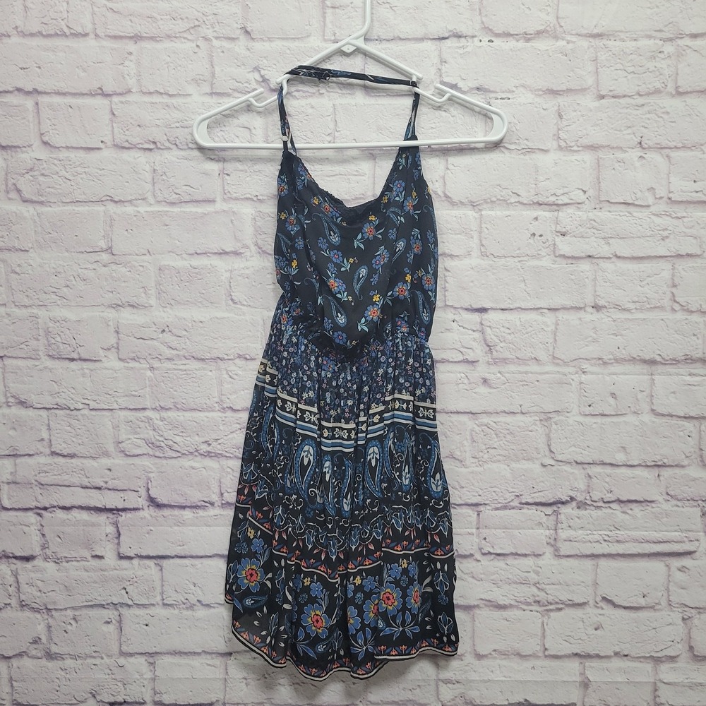 Hollister Dark Floral Babydoll Dress Size S Spaghetti Paisley Grunge Fairy Boho
